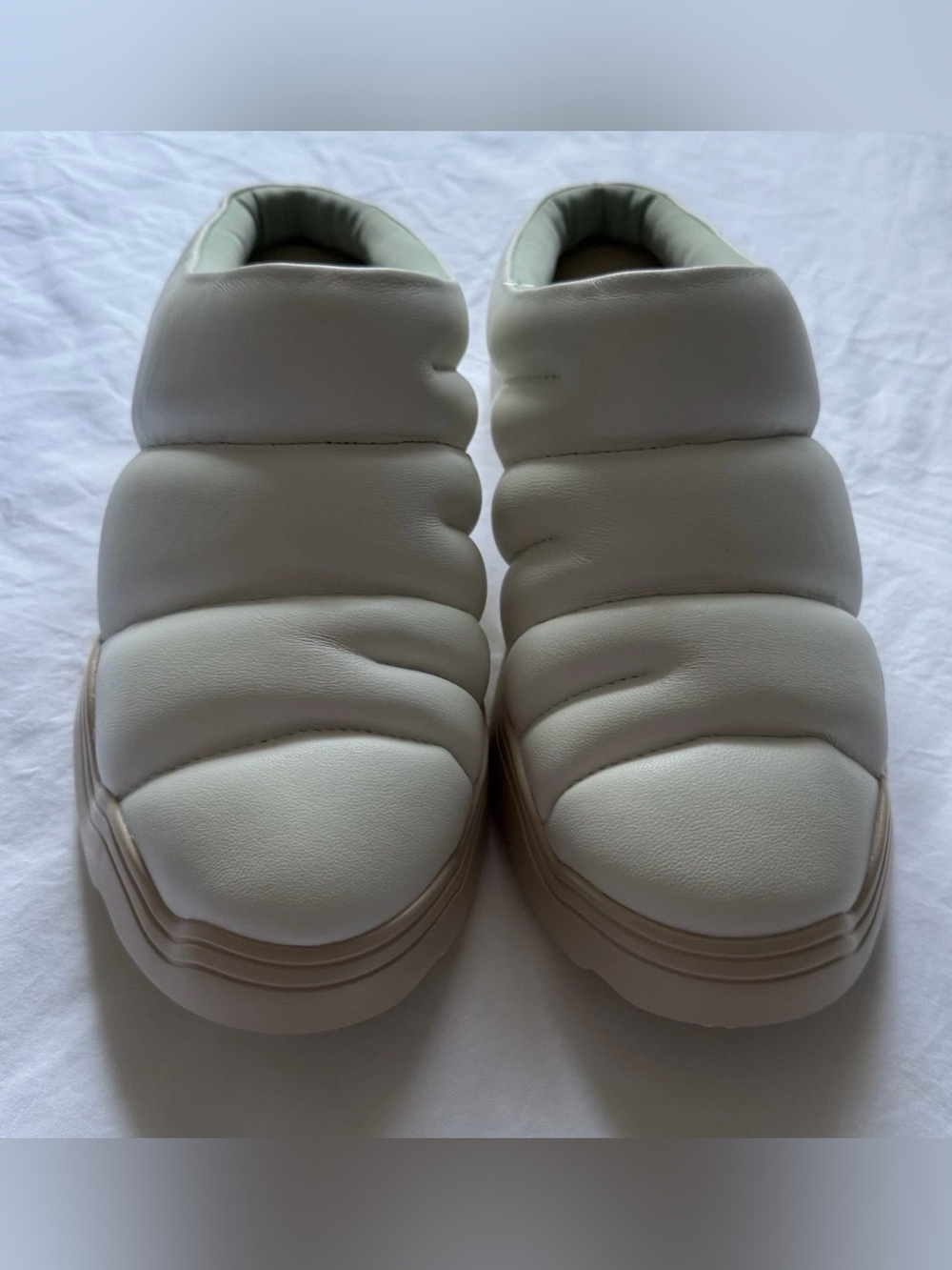 NEW 4CCCCEES Women's Cream Leather Platform Ivory Clogs Size 41 (US10)